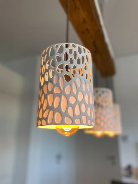 Mẫu Chụp Đèn 3D Hình Trụ Tổ Ong Độc Đáo Cho Không Gian Sống - Image 1