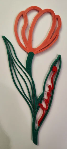 Mẫu in 3D Valentine Tulip trang trí xinh xắn cho ngày lễ tình yêu - Image 1