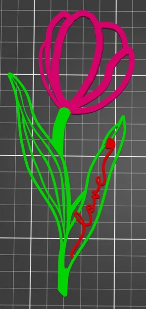 Mẫu in 3D Valentine Tulip trang trí xinh xắn cho ngày lễ tình yêu - Image 2