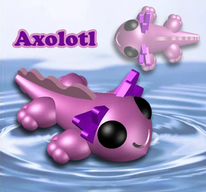 Mô hình Axolotl đồ chơi bồn tắm 3D đáng yêu cho bé - Image 1