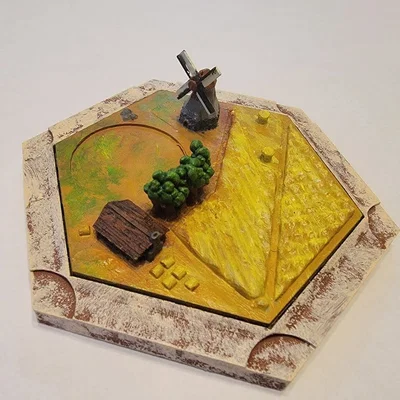 Ô đất lúa mì có cối xay gió cho board game Settlers of Catan