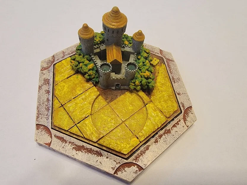 Mô hình 3D ô tài nguyên ngũ cốc kèm lâu đài cho Settlers of Catan - Image 1