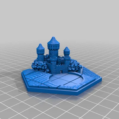 Mô hình 3D ô tài nguyên ngũ cốc kèm lâu đài cho Settlers of Catan