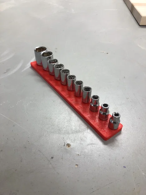 Khay sắp xếp đầu khẩu vặn ốc (SAE Socket Holder) in 3D gọn gàng - Image 2