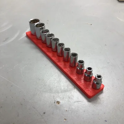 Khay sắp xếp đầu khẩu vặn ốc (SAE Socket Holder) in 3D gọn gàng