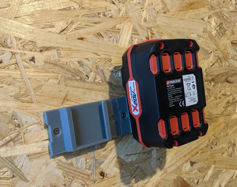 Giá treo tường 3D thông minh cho pin Parkside X20V gọn gàng - Image 1