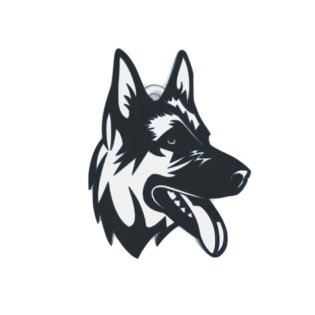 Móc khóa hình chó Becgie Đức (German Shepherd) thiết kế in 3D - Image 1