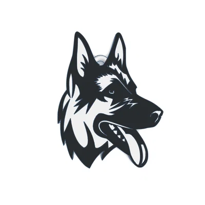 Móc khóa hình chó Becgie Đức (German Shepherd) thiết kế in 3D