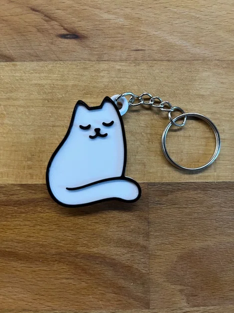 Móc khóa chú mèo ngồi (Siting Cat Keychain) - Mô hình in 3D đáng yêu - Image 1