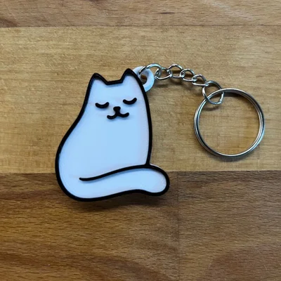 Móc khóa chú mèo ngồi (Siting Cat Keychain) - Mô hình in 3D đáng yêu