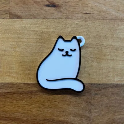 Móc khóa chú mèo ngồi (Siting Cat Keychain) - Mô hình in 3D đáng yêu