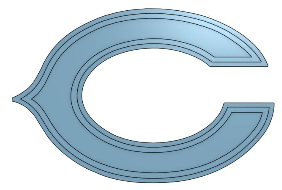 Mô hình logo Chicago Bears đa lớp - File in 3D đẹp mắt cho fan hâm mộ - Image 2