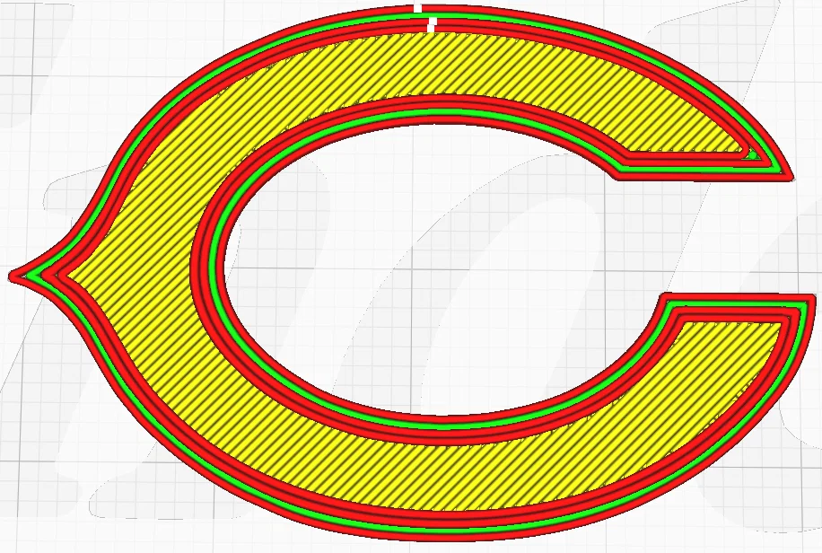 Mô hình logo Chicago Bears đa lớp - File in 3D đẹp mắt cho fan hâm mộ - Image 3