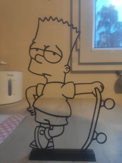 Mô hình trang trí Bart Simpson 2D để bàn in 3D độc đáo - Image 1