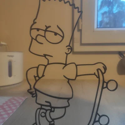 Mô hình trang trí Bart Simpson 2D để bàn in 3D độc đáo