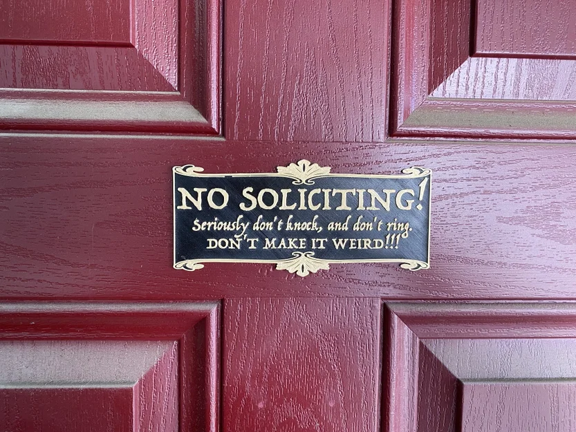 Bảng “No Soliciting” (Không nhận chào mời) - Image 1