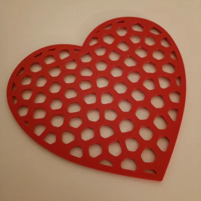 Hộp Trái Tim Valentine (Voronoi) có Nắp