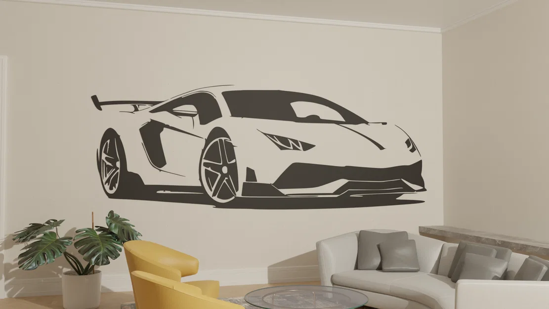 Mô hình trang trí tường Super Car - Tranh treo tường 3D siêu xe - Image 1