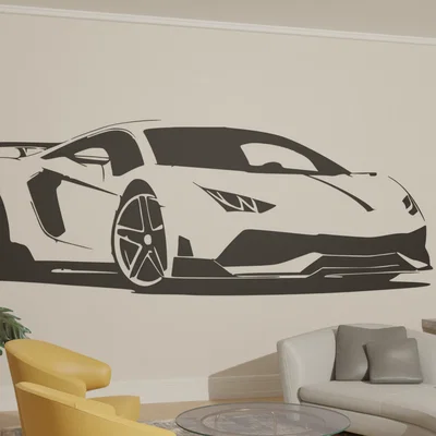 Mô hình trang trí tường Super Car - Tranh treo tường 3D siêu xe
