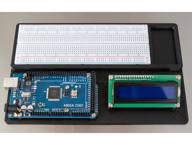 Giá đỡ Arduino Uno & Mega 2560 kèm ngàm LCD 1602 và Breadboard - Image 1