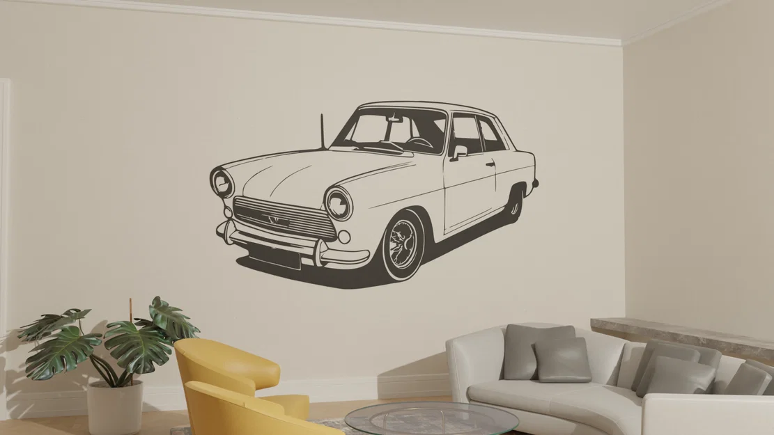 Tranh treo tường 3D hình xe hơi cổ điển tinh tế độc đáo - Image 1