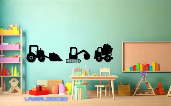 Bộ Tranh Treo Tường Hình Xe Công Trình 3D Độc Đáo Cho Phòng Bé - Image 1