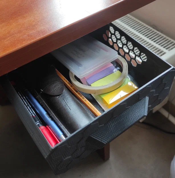 Ngăn kéo gắn dưới bàn họa tiết lục giác (Underdesk Drawer with Hexagonic Design) - Image 7