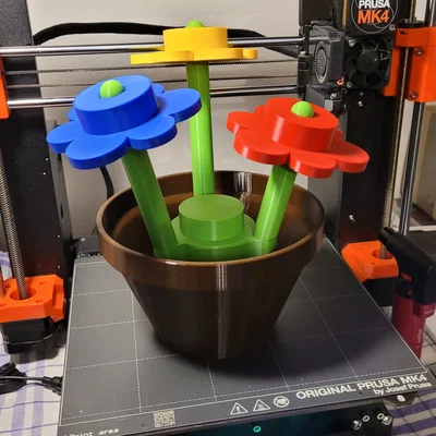 Mô hình chậu hoa LEGO 3D cỡ lớn trang trí bàn làm việc độc đáo