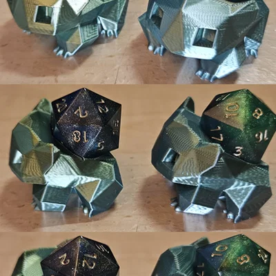 Đế giữ xúc xắc (d20) Bulbasaur phong cách Low-Poly