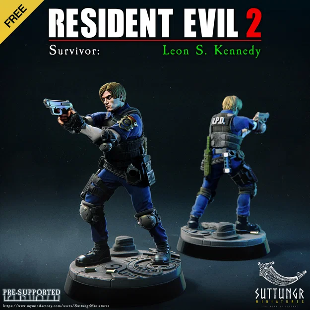 Mô hình 3D Leon S. Kennedy Resident Evil 2 chi tiết cực đẹp - Image 1