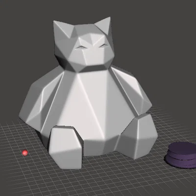Mô hình heo đất Snorlax Lowpoly - Tự in 3D dễ thương