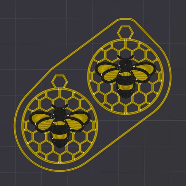 Bông tai Ong Tổ Lục Giác (Honeycomb Bee Earrings) - Image 2