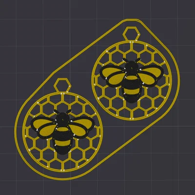 Bông tai Ong Tổ Lục Giác (Honeycomb Bee Earrings)