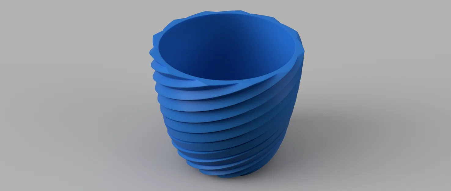 Chậu cây cảnh in 3D thiết kế xoắn ốc hiện đại - Image 1