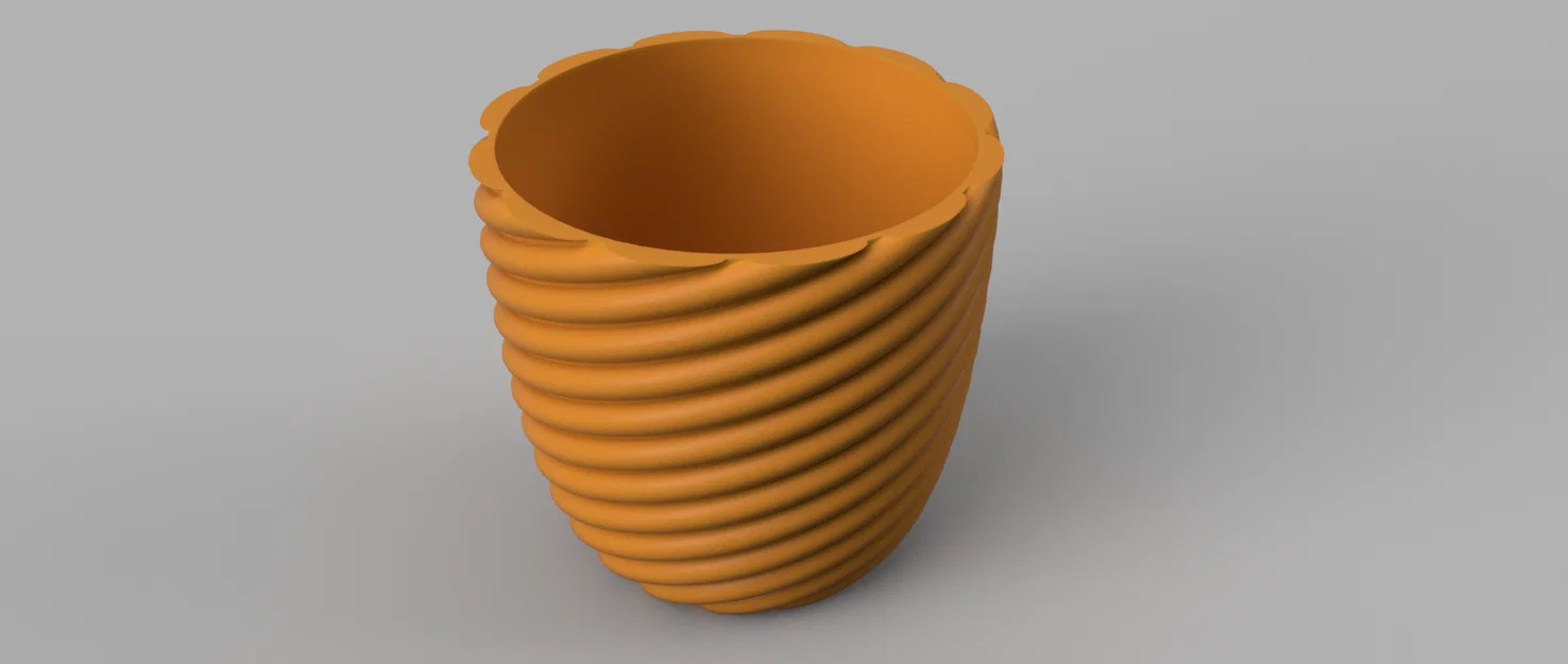 Chậu cây cảnh in 3D thiết kế xoắn ốc hiện đại - Image 2