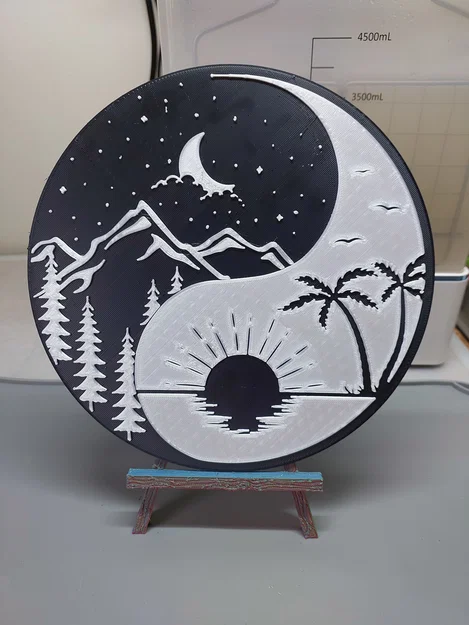 Cây Cọ – Núi – Trăng Yin Yang - Image 1