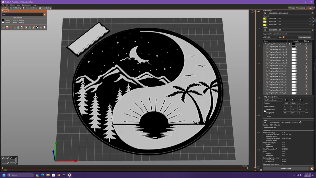 Cây Cọ – Núi – Trăng Yin Yang - Image 2