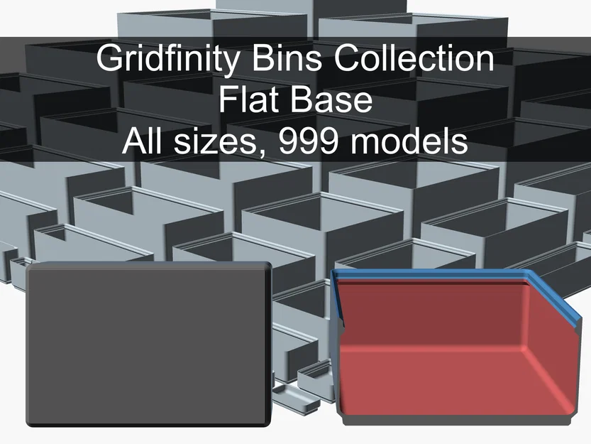 Bộ sưu tập khay Gridfinity đáy phẳng (Gridfinity Bins Collection Flat Base) - Image 1