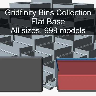 Bộ sưu tập khay Gridfinity đáy phẳng (Gridfinity Bins Collection Flat Base)