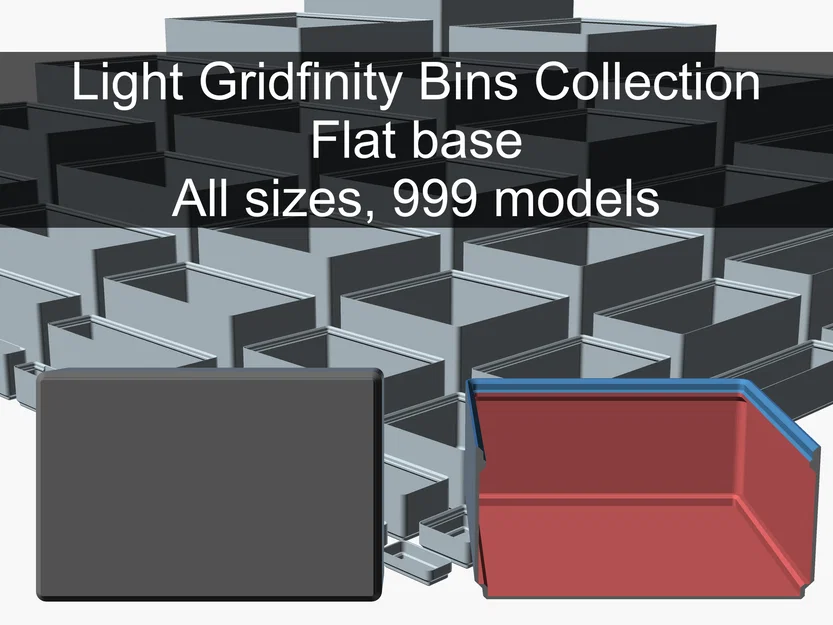 Bộ sưu tập khay Light Gridfinity đáy phẳng (Flat Base) - Image 1