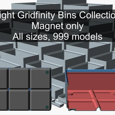 Bộ Light Gridfinity Bins (Magnet Corner Only)