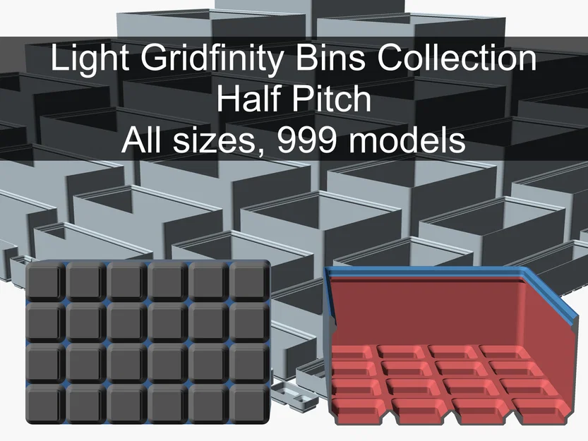 Bộ Gridfinity Light Half Pitch Collection (Khay Half Pitch đáy Efficient) - Image 1