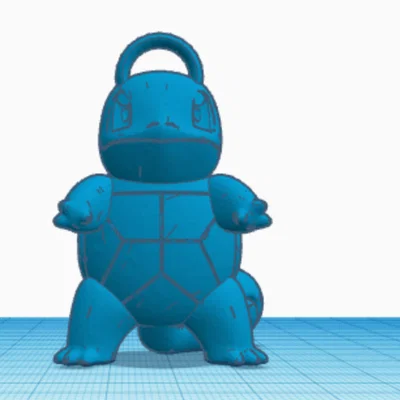 Móc khóa Squirtle 3D xinh xắn - Mẫu in dễ thương cho fan Pokemon