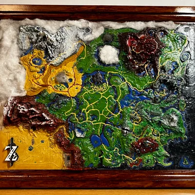 Bản đồ Hyrule BOTW kèm khung (BOTW Hyrule map with frame)