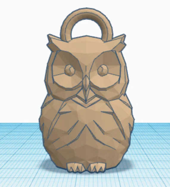 Móc khóa cú mèo Lowpoly xinh xắn - Mẫu in 3D độc đáo - Image 1