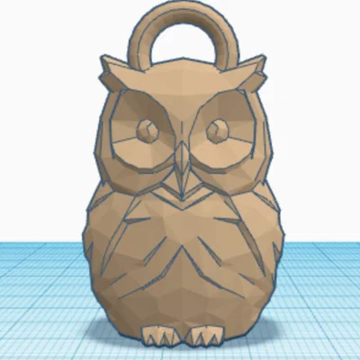 Móc khóa cú mèo Lowpoly xinh xắn - Mẫu in 3D độc đáo