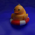 Mô hình chú vịt cao su xinh xắn trên phao cứu sinh (Pato Goma) - Thumbnail 1