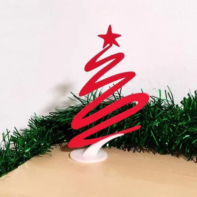 Mô hình cây thông Noel cách điệu in 3D trang trí bàn làm việc