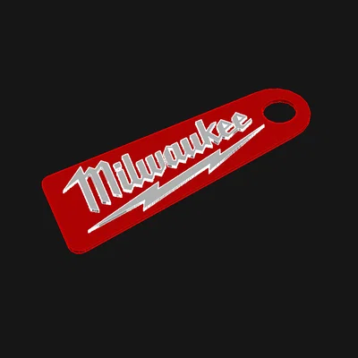 Móc khóa logo Milwaukee thiết kế in 3D đẹp mắt