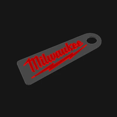 Móc khóa logo Milwaukee thiết kế in 3D đẹp mắt